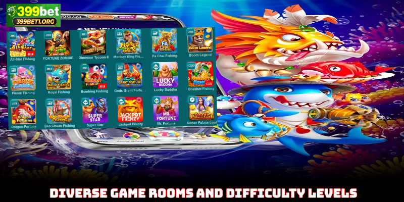 Diverse Game Rooms and Difficulty Levels