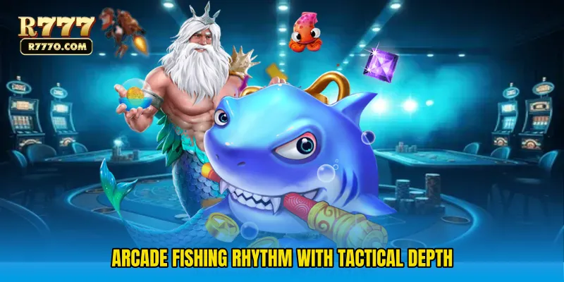 Arcade fishing rhythm with tactical depth